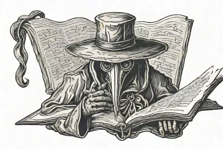 Plague Doctor Holding Open Book