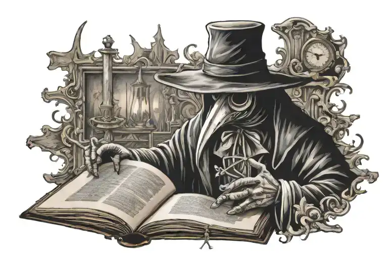 Plague Doctor Holding Open Book
