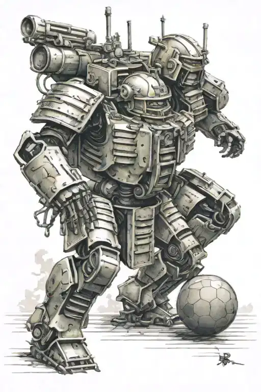 Samurai Robots Play Football With A Bomb