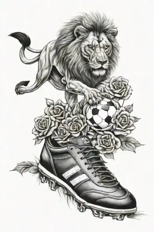 Skull Soccer Soccer Shoes Pencil Roses Lion