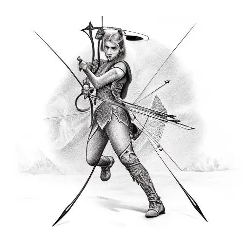 A Video Game Character Shooting A Bow And Arrow