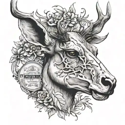 Missouri State With Deer Skull Face