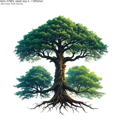 Family Tree With Siblings And Parents Names On The Stems And Roots