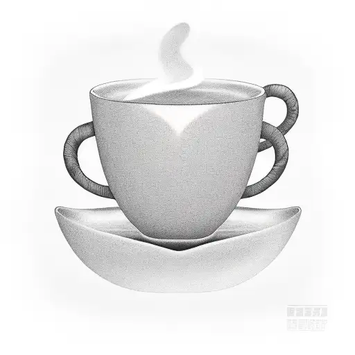 A Minimalist Tattoo Of A Coffee Cup With Waves Inside