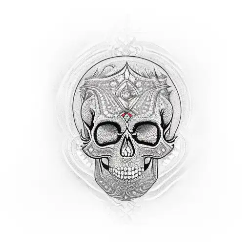 Skull With Large Diamond
