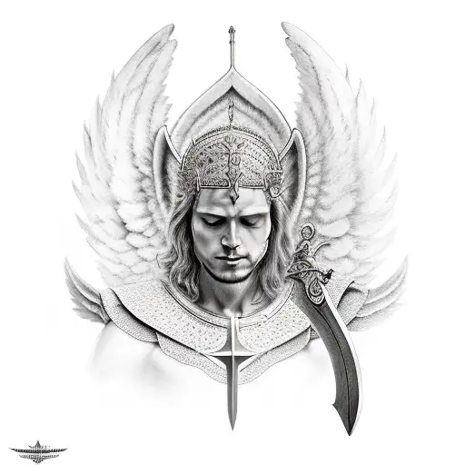 Archangel Michael With The Sword And Devil Epic