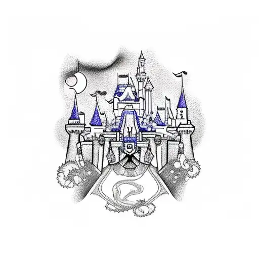 A Whimsical Disney Castle Surrounded By Colorful Fish