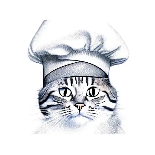 A Realistic Portrait Of A Cat Wearing A Chef's Hat Cooking In A Disney-themed Kitchen