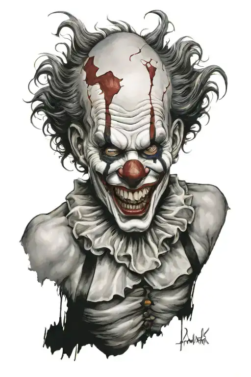 Scary Clowns Grotesque Ripped Flesh