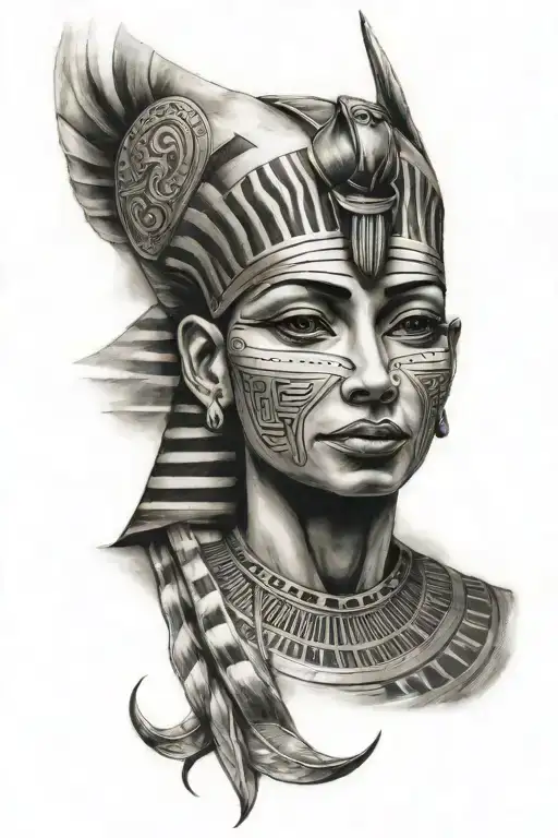 Egyptian Leg Tattoo Design