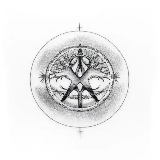 Sephiroth Cabala Tree Symbol With Planets Instead Of Circles Including