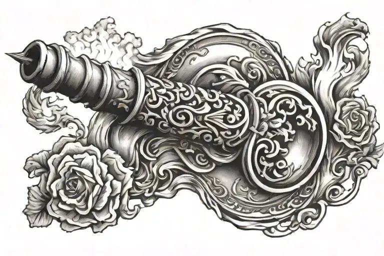 Biblical Torch With Flames At The Top