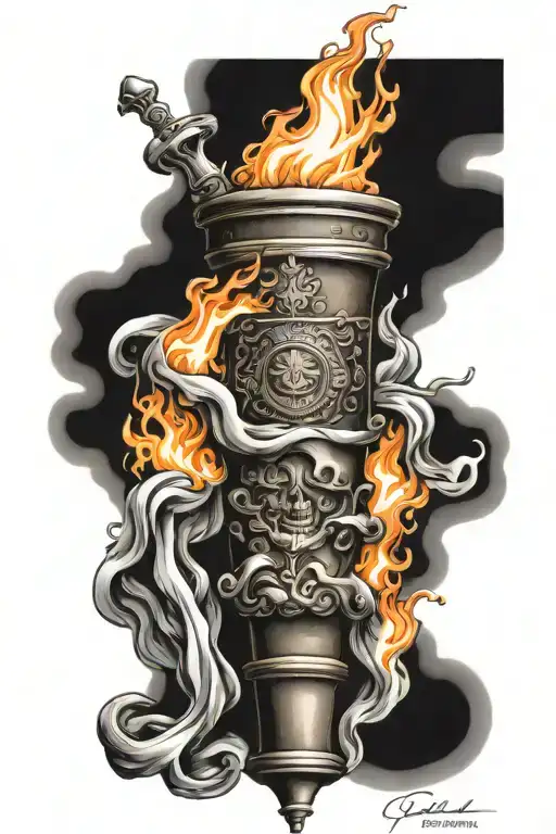 Biblical Torch With Flames At The Top