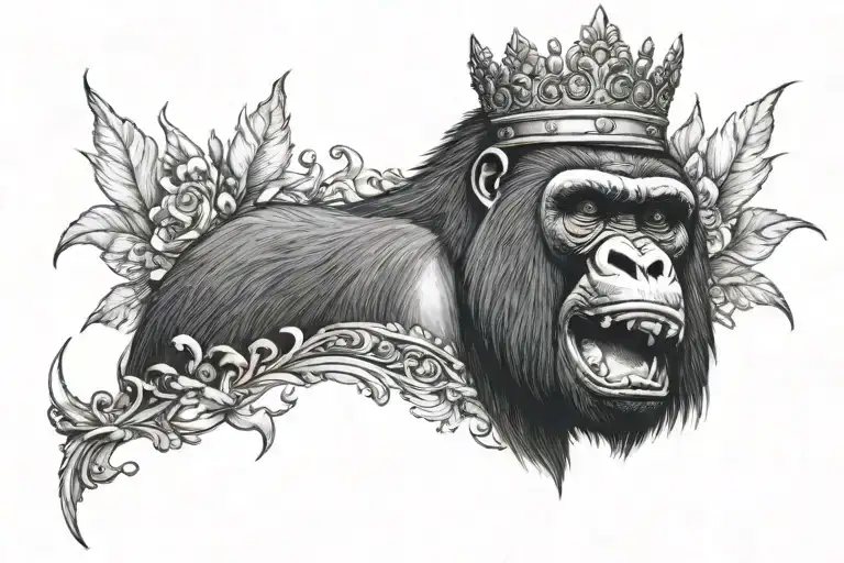 Gorilla With Crown Black African