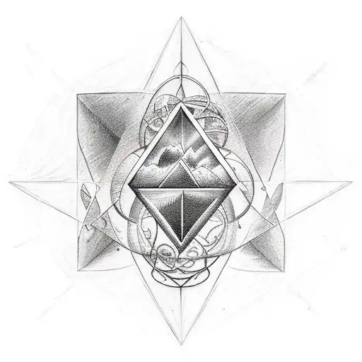 Realistic Portrayal Of An Alchemy Triangle Infused With Elements Of Nature