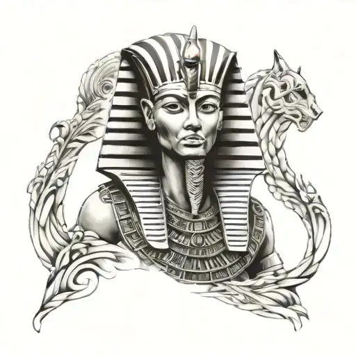 Pharaoh Tatto With The Initial U Somewhere In The Backround
