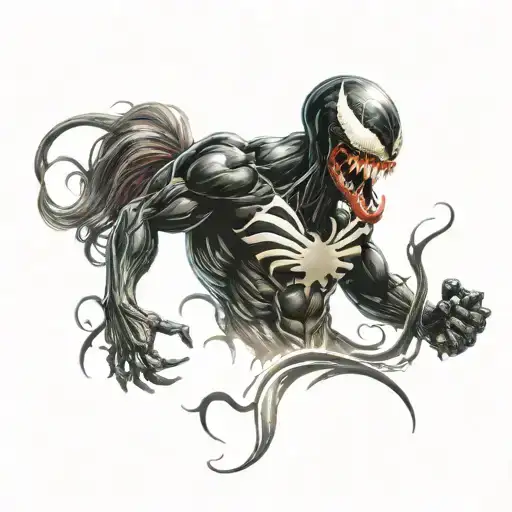 Venom From Spider Man Fighting Mileena From Harley Queen
