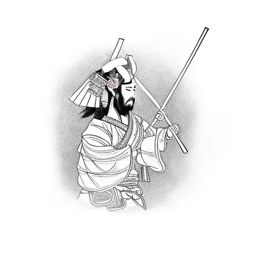 A Samurai With A Chopstick Catching The World