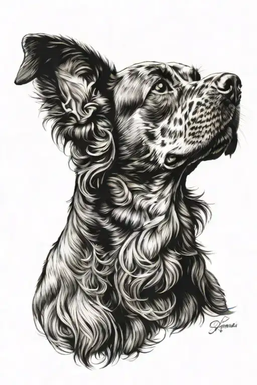 Cocker Dog Head Profile Holding