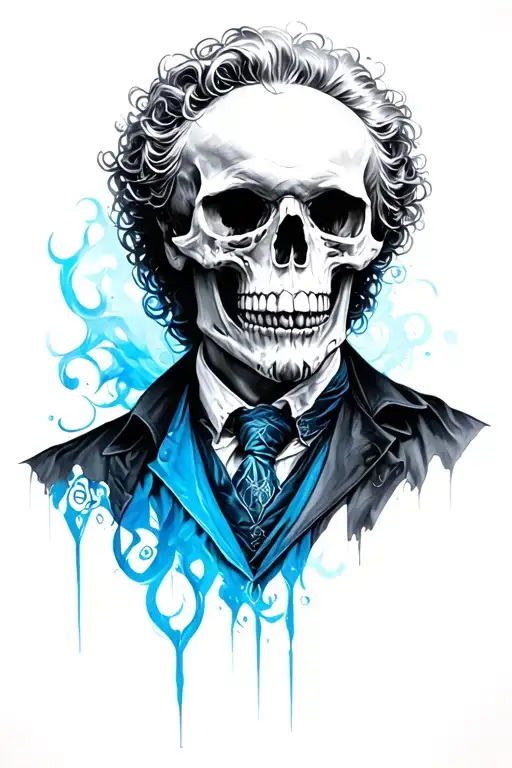 Gellert Grindelwald Skull Surrounded By Black An Blue Shades