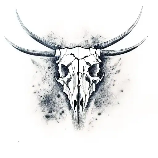 Bull Skull With 8Ball As Eye