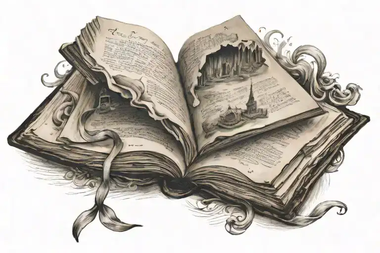 An Open Book Written Inside V