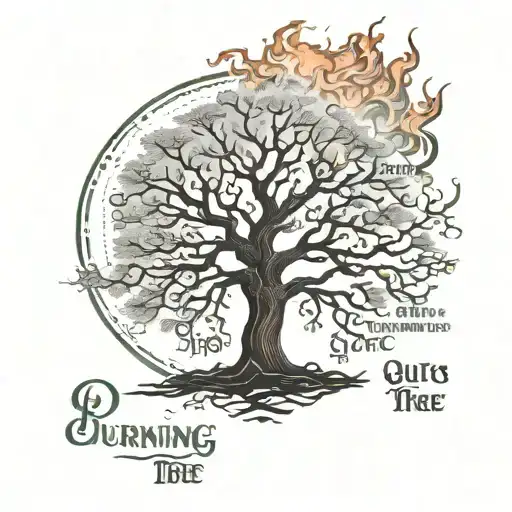 Burning Tree With Quotes Written