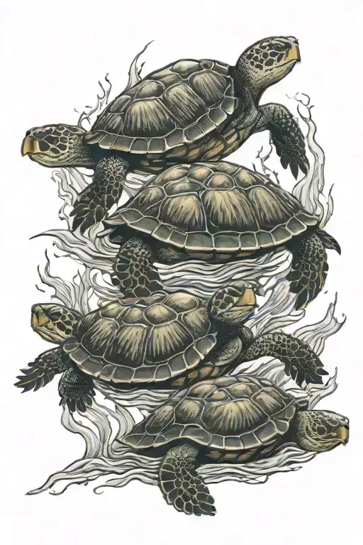 Turtles Swimming In The Ocean