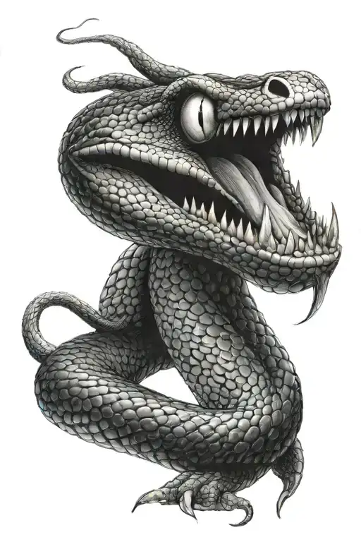 Black Snake With Open Mouth