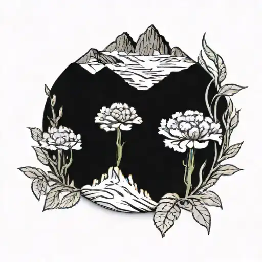 Colorado Mountains And Carnations Flowers