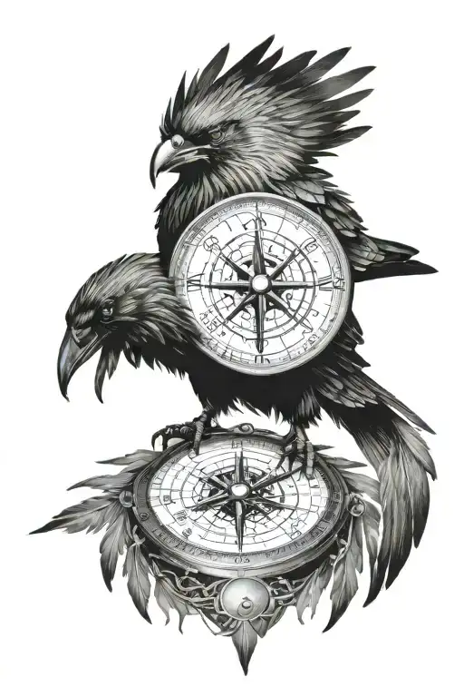 Crow Drakkar Viking Compass