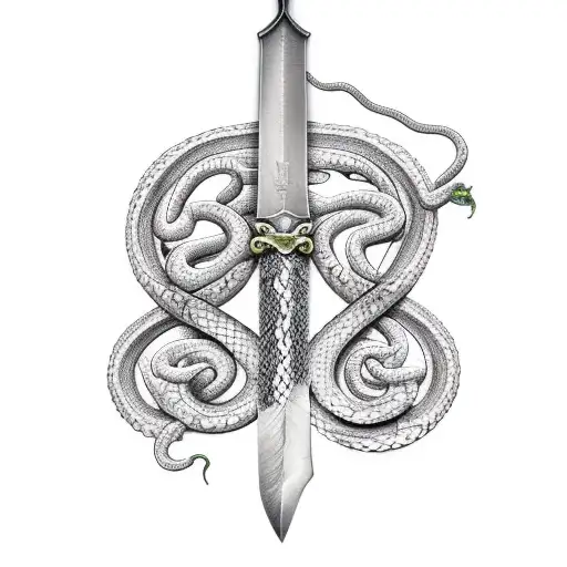 Sword Surrounded By Snake