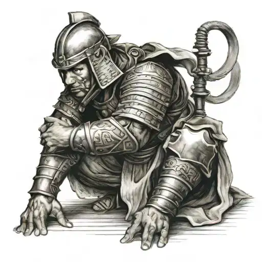 Chinese Warrior Kneeling