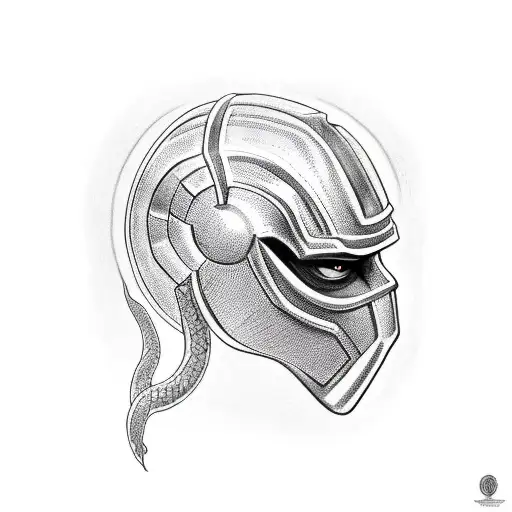 Loki's Helmet Intertwined With A Snake