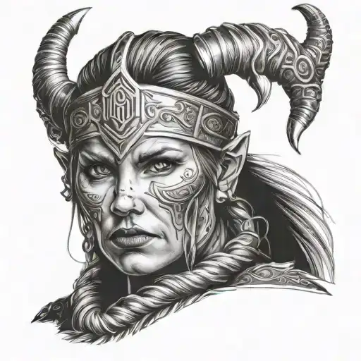 Viking Warrior Woman Face
