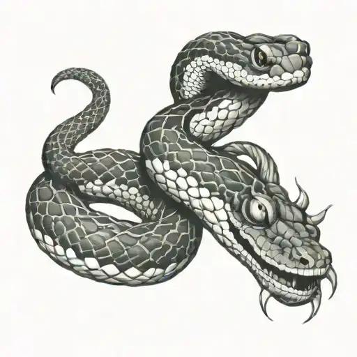 Palm With Snake Coiled