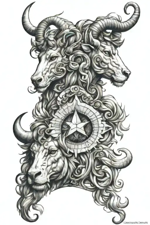 Capricorn And Leo Zodiac Sign Merge Together