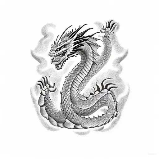 Dragon With Osaka Castle