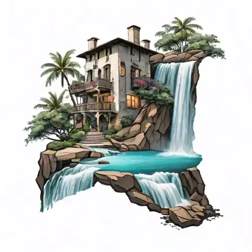Villa Over A Waterfall