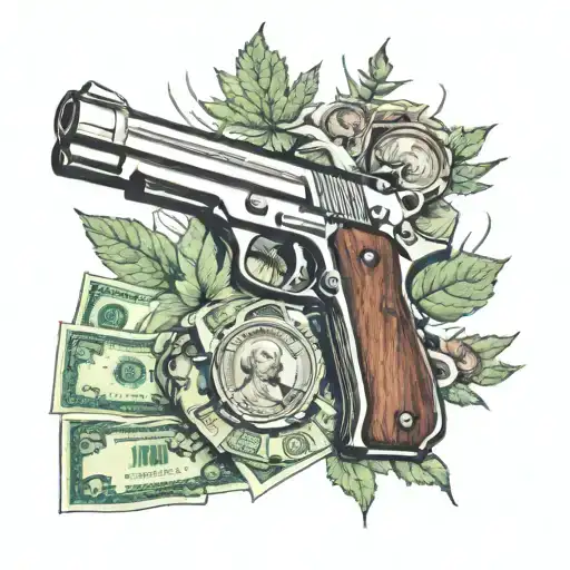 Weed Guns Money Music Themed