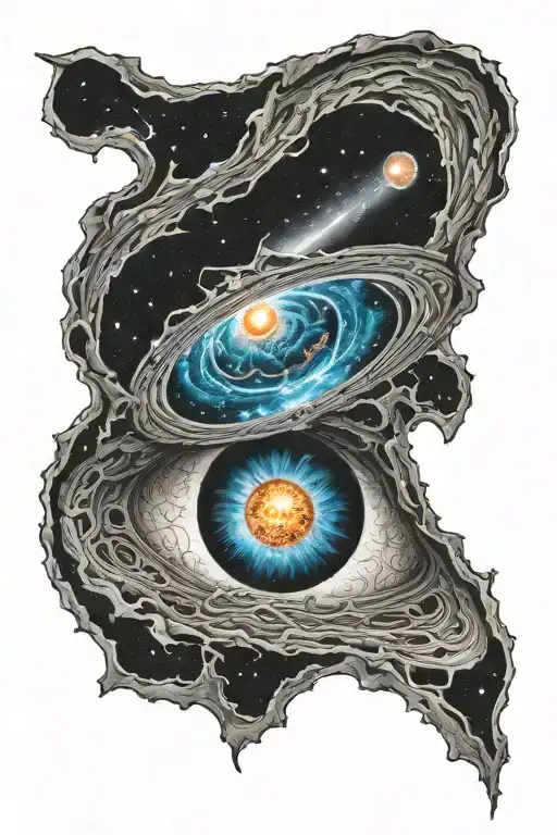 Space Black Hole Eating Star