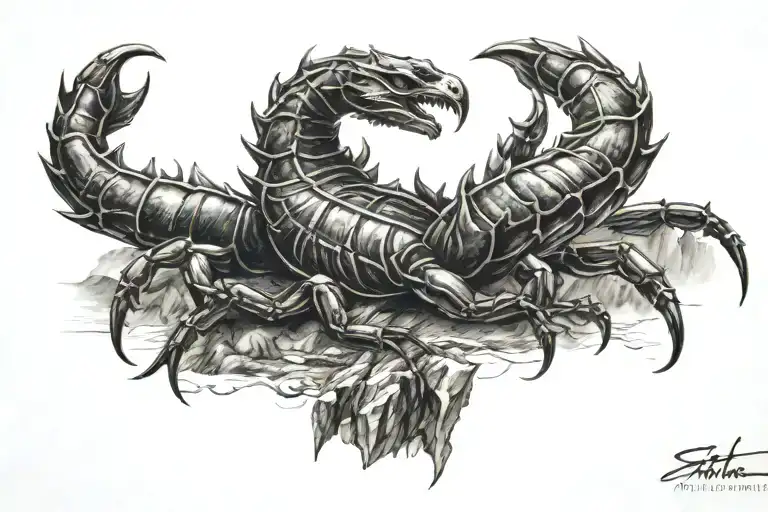 Skorpion & Mountain Landscape