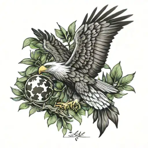 Forest Moon Sun Albanian Eagle And Olive Branch