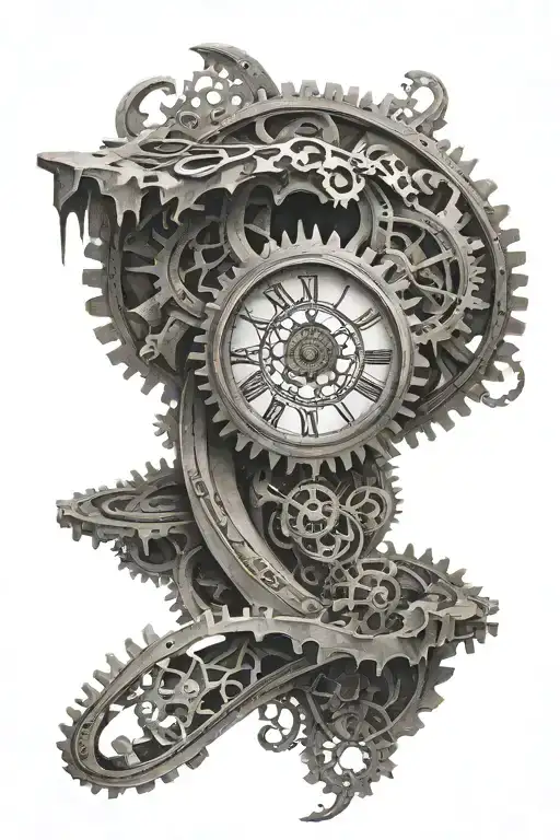 Stairway To Heaven With Watch Surrounded By Gears