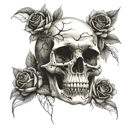 Skull With Roses