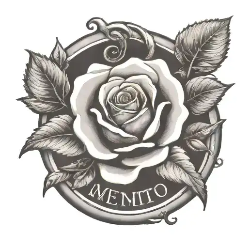Wax Seal Of Rose And The Words Memento Vivere