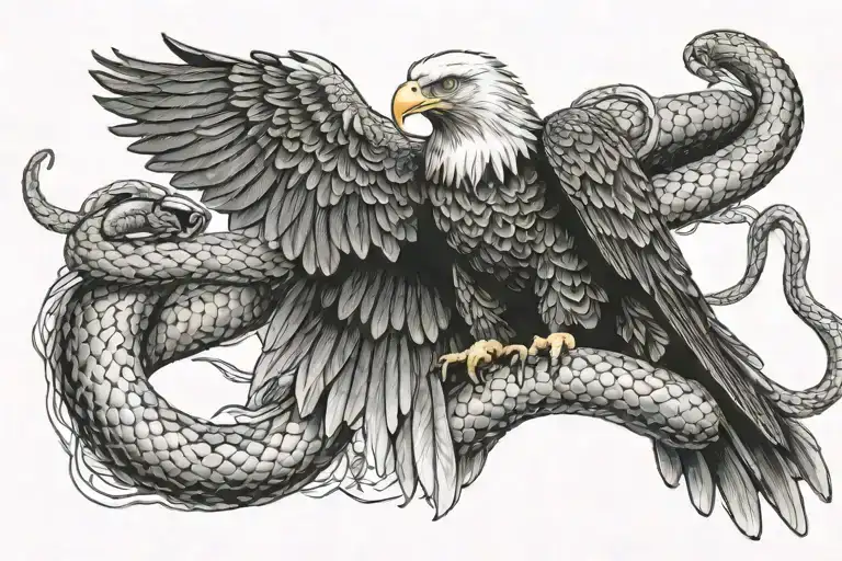 Eagle Fighting A Snake