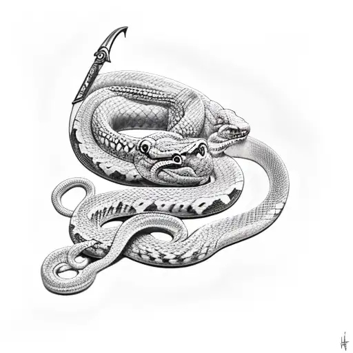 Justitia With A Snake Around Her Sword