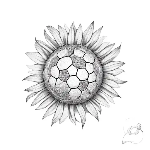 A Realistic Portrait Of A Soccer Player Surrounded By Sunflowers