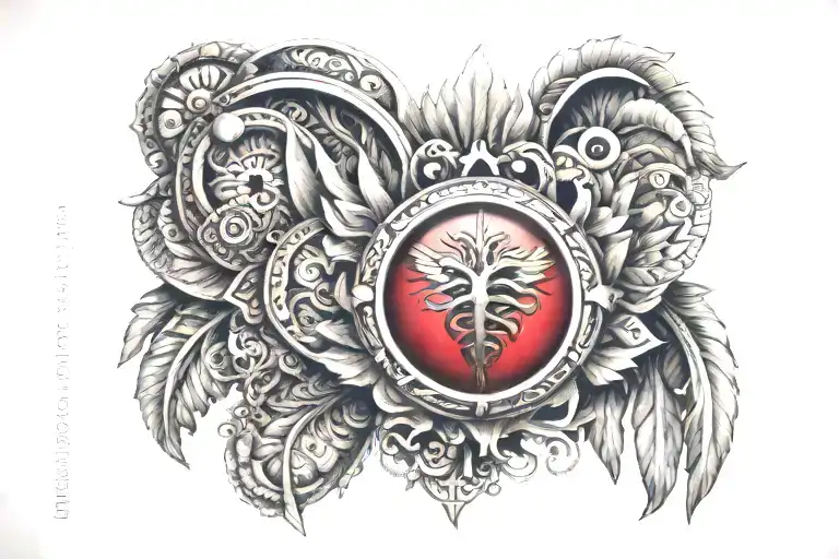 Sacred Heart Mayan Background Looking Through Lens